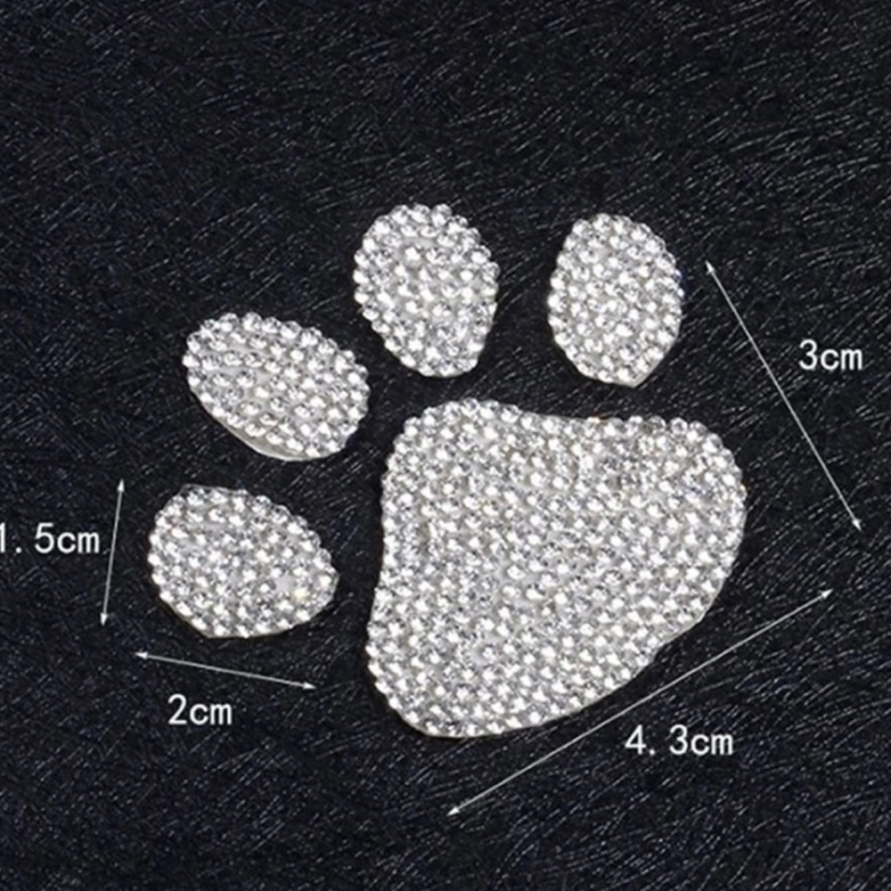 2/$10 Rhinestone Paw Print Decal - Picture 3 of 7